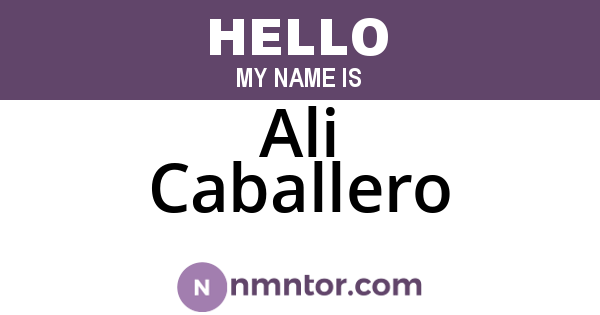 Ali Caballero