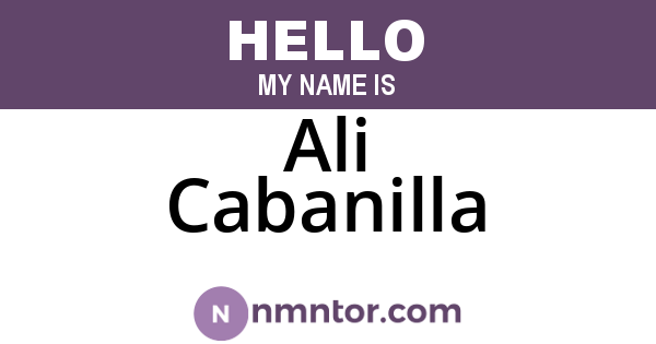 Ali Cabanilla