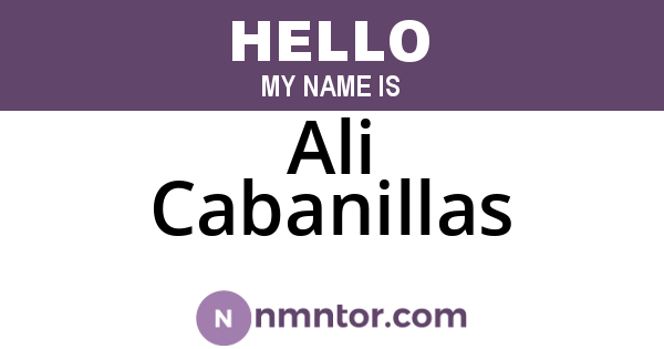 Ali Cabanillas