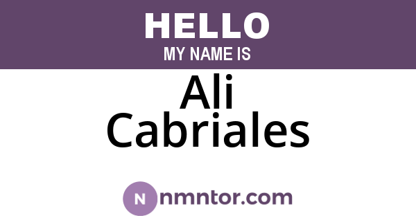Ali Cabriales