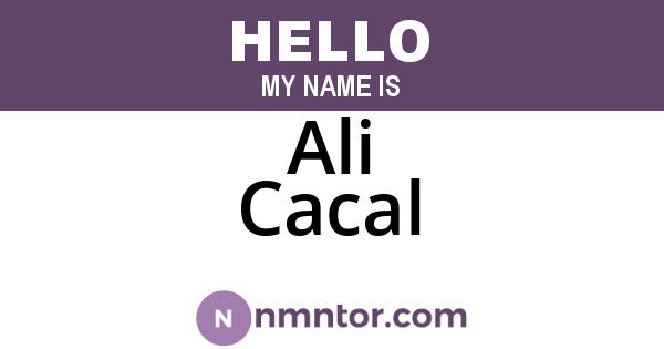 Ali Cacal