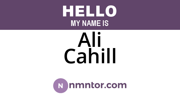 Ali Cahill