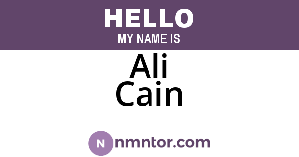 Ali Cain