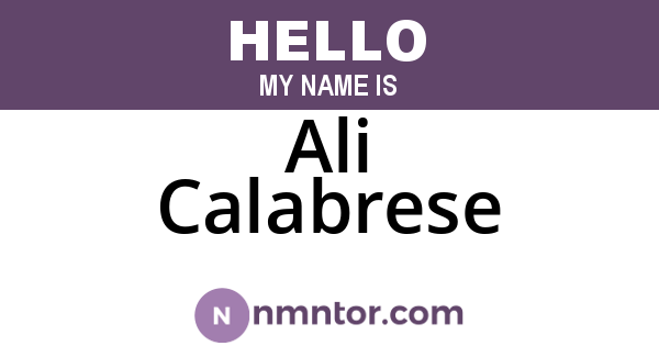 Ali Calabrese