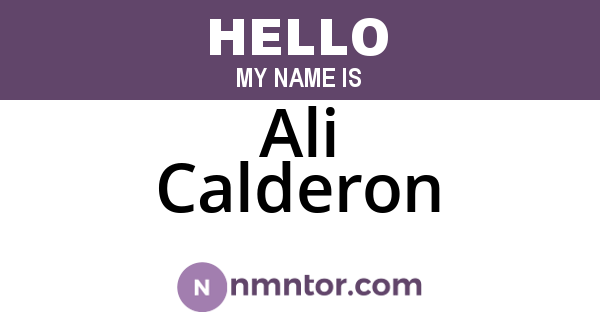 Ali Calderon