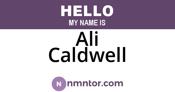 Ali Caldwell