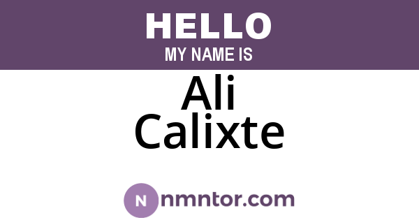 Ali Calixte