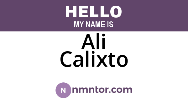 Ali Calixto