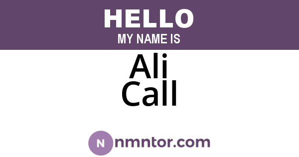 Ali Call