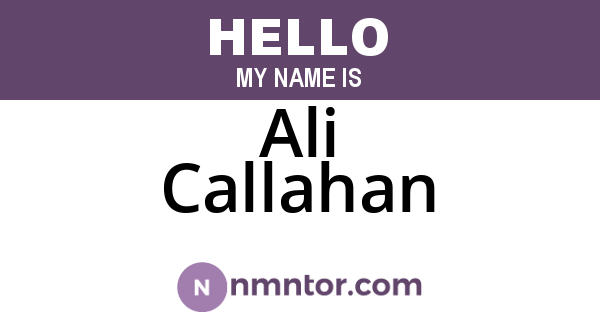 Ali Callahan