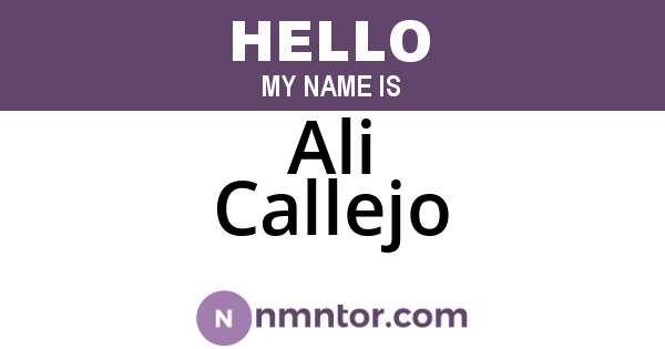 Ali Callejo