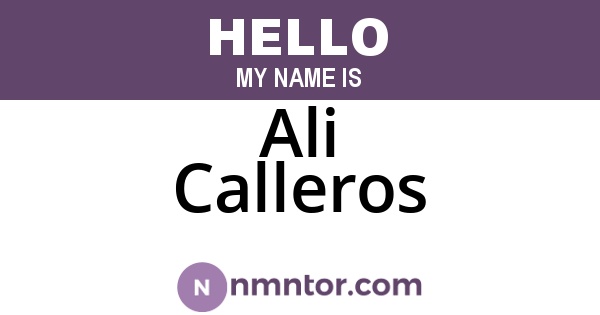 Ali Calleros