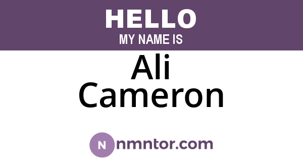 Ali Cameron