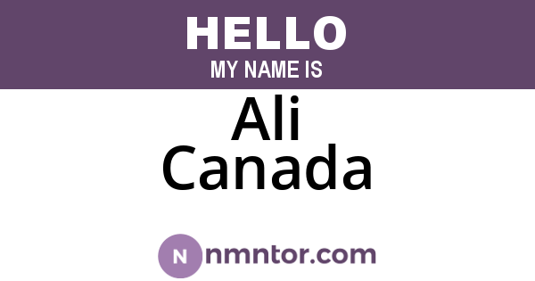 Ali Canada