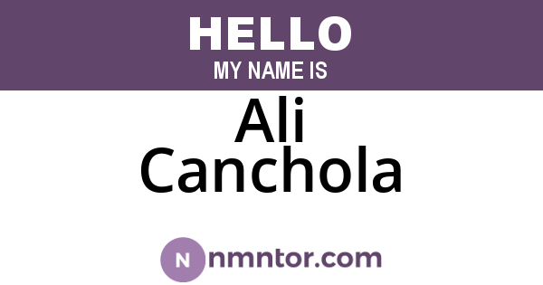 Ali Canchola