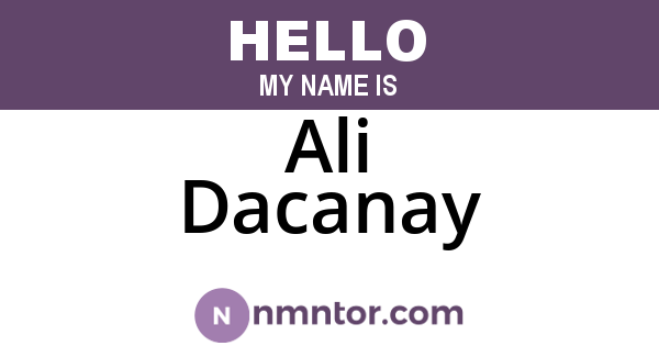 Ali Dacanay