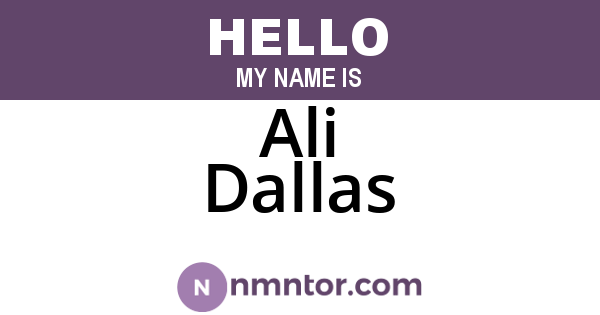 Ali Dallas