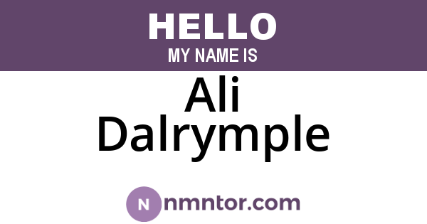 Ali Dalrymple