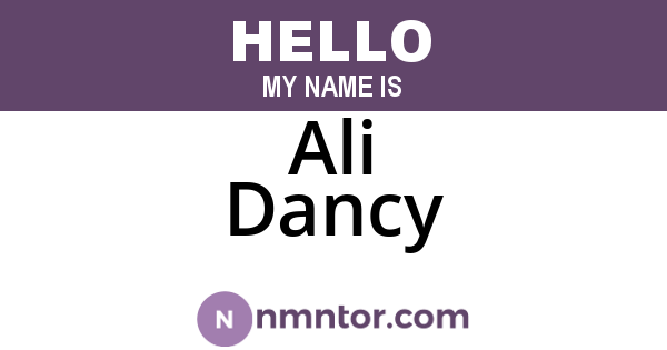 Ali Dancy