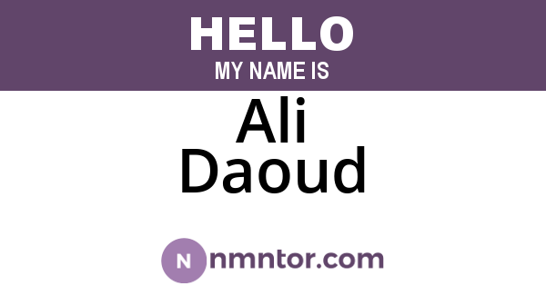 Ali Daoud