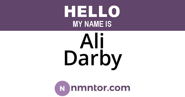 Ali Darby