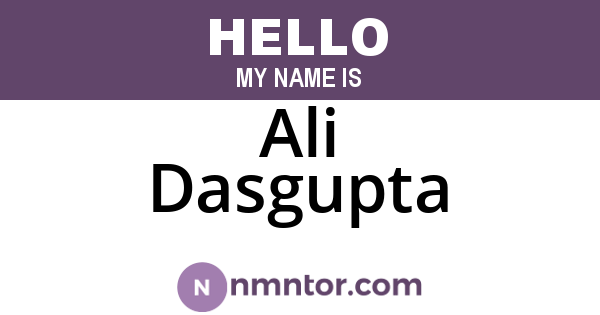 Ali Dasgupta
