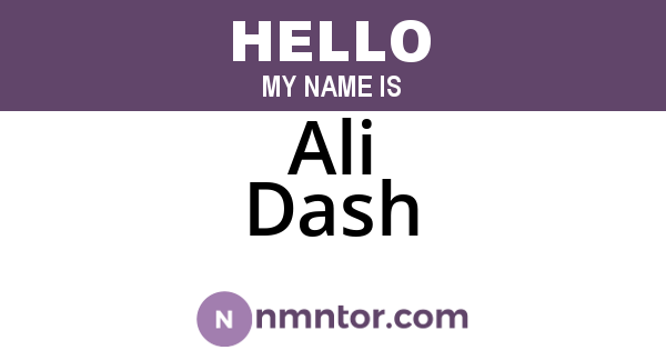 Ali Dash