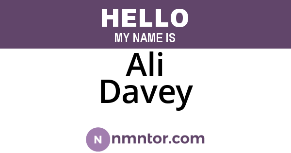 Ali Davey