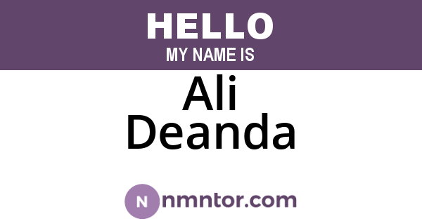 Ali Deanda