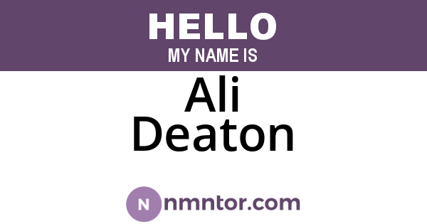 Ali Deaton