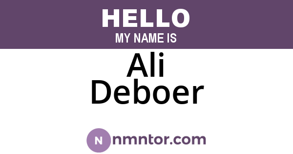 Ali Deboer