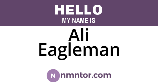 Ali Eagleman
