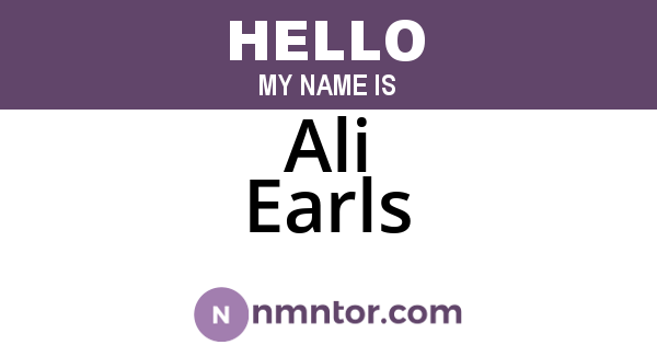 Ali Earls