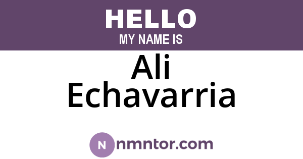 Ali Echavarria