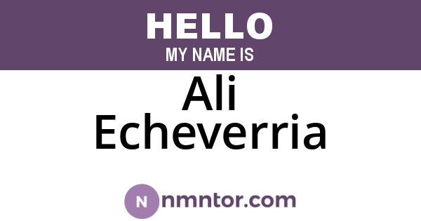Ali Echeverria