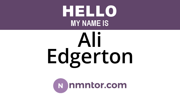 Ali Edgerton
