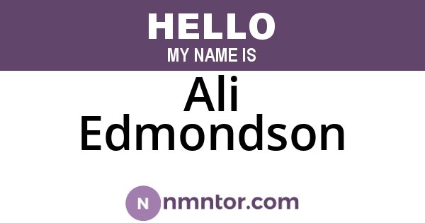 Ali Edmondson