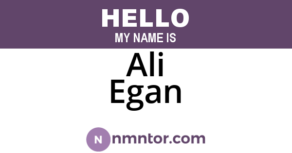 Ali Egan