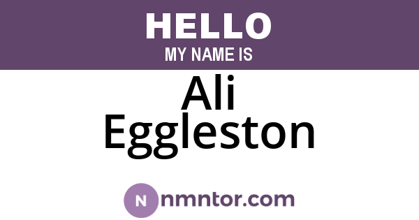 Ali Eggleston