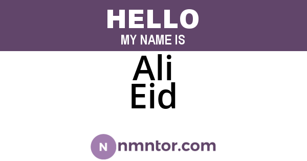 Ali Eid