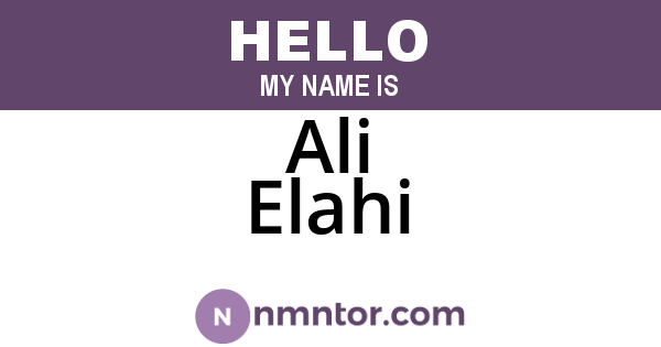 Ali Elahi