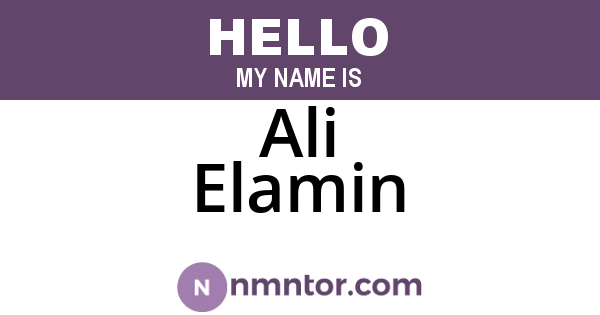 Ali Elamin