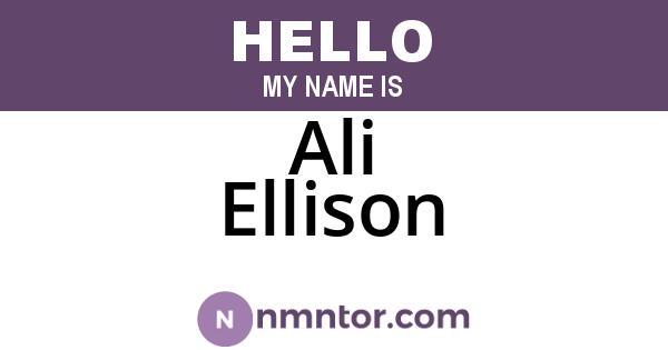 Ali Ellison