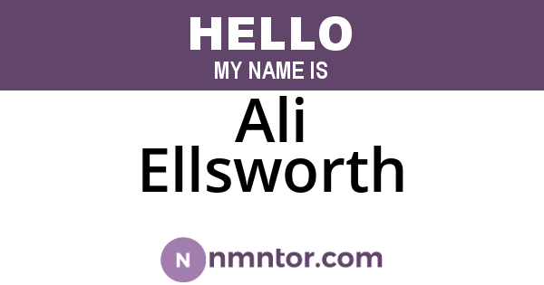 Ali Ellsworth