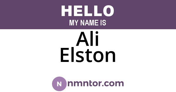 Ali Elston