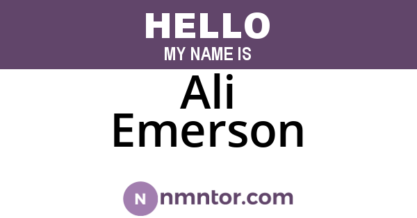Ali Emerson