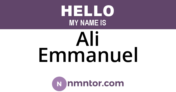 Ali Emmanuel