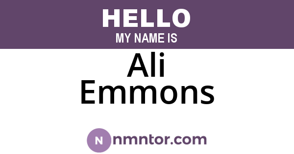 Ali Emmons