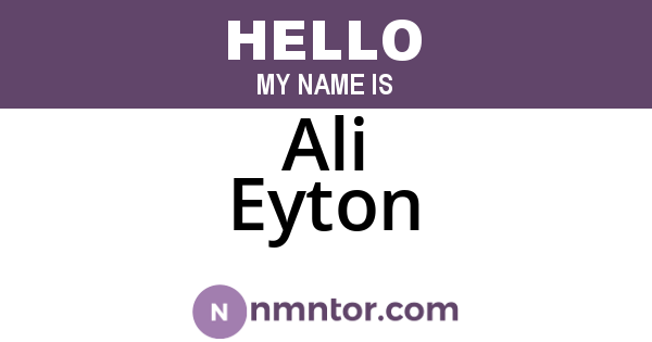 Ali Eyton