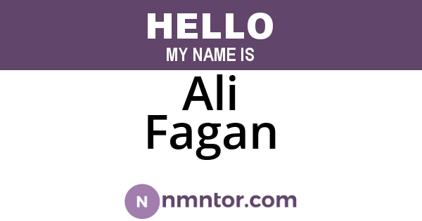 Ali Fagan